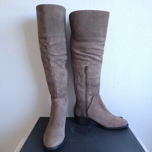 New Vince Camuto Suede Over the Knee Boots in Taupe